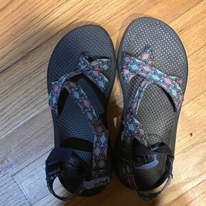 Ladies Black and Multicolor Sandals